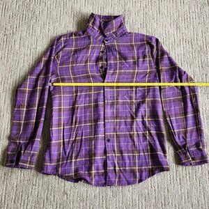 Shein Purple Plaid Long Sleeve Shirt